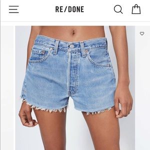 ReDone Levi’s denim shorts light blue